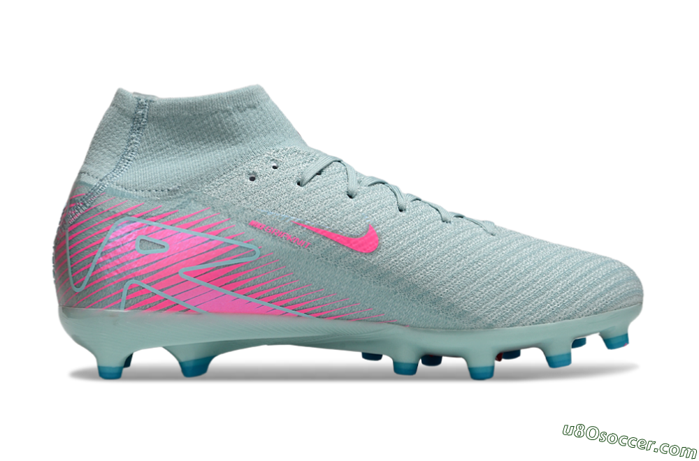 Nike Air Zoom Mercurial Superfly 10 Elite AG Artificial Grass Soccer Cleats - Jade/Pink 7