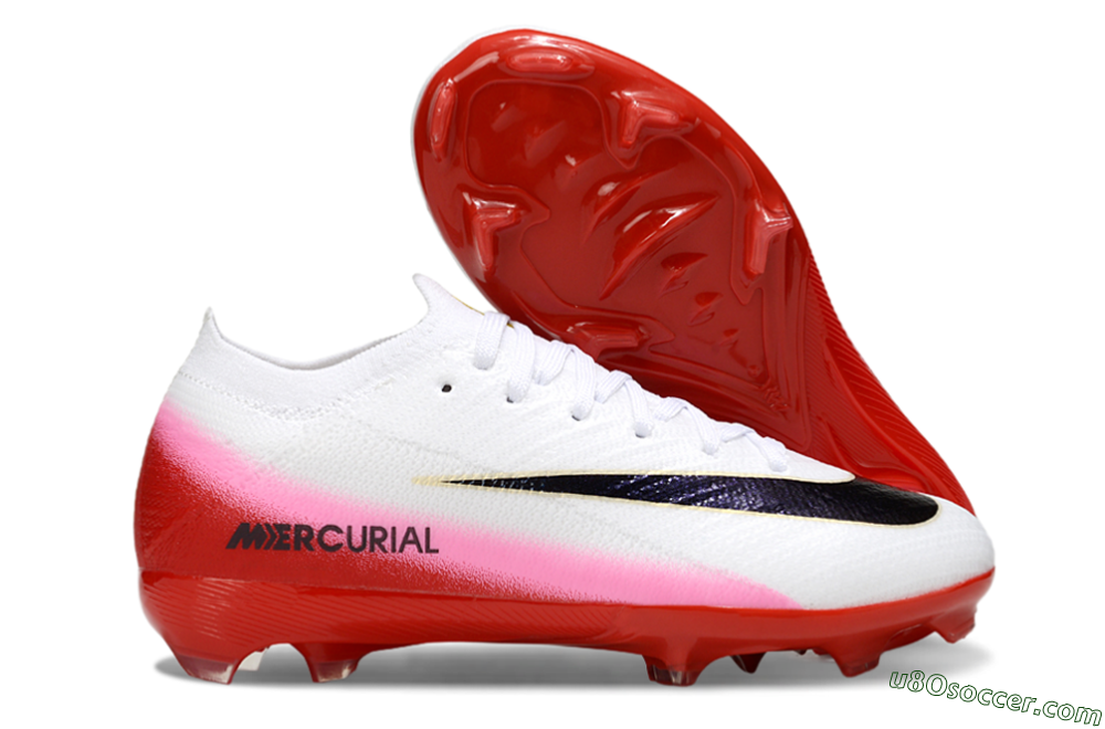 Nike Air Zoom Mercurial Vapor 16 Elite FG Firm Ground Soccer Cleats - White/Black/Red 1