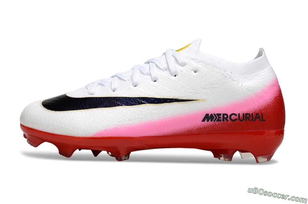 Nike Air Zoom Mercurial Vapor 16 Elite FG Firm Ground Soccer Cleats - White/Black/Red 2