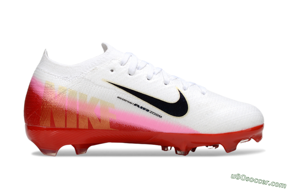 Nike Air Zoom Mercurial Vapor 16 Elite FG Firm Ground Soccer Cleats - White/Black/Red 4