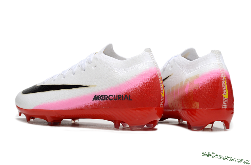 Nike Air Zoom Mercurial Vapor 16 Elite FG Firm Ground Soccer Cleats - White/Black/Red 5