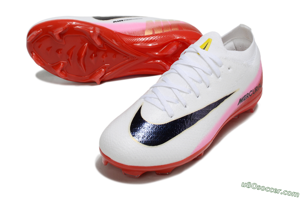 Nike Air Zoom Mercurial Vapor 16 Elite FG Firm Ground Soccer Cleats - White/Black/Red 3