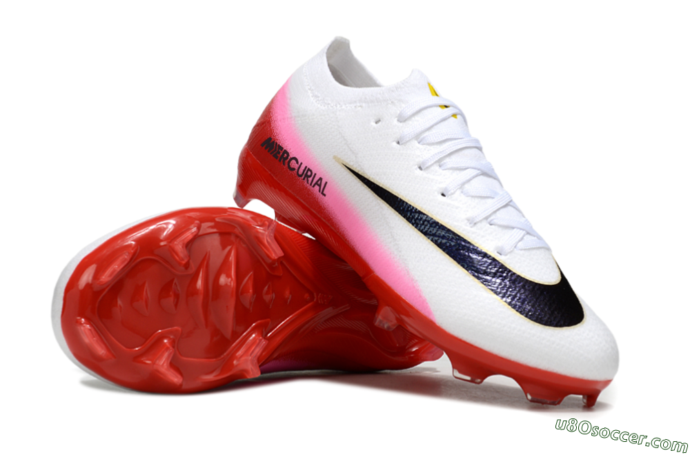 Nike Air Zoom Mercurial Vapor 16 Elite FG Firm Ground Soccer Cleats - White/Black/Red 0