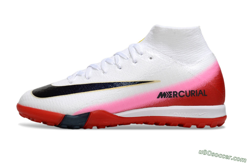 Nike Air Zoom Mercurial Superfly 10 Elite TF Artificial Turf Soccer Shoes - White/Black/Red 2