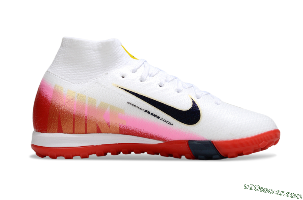 Nike Air Zoom Mercurial Superfly 10 Elite TF Artificial Turf Soccer Shoes - White/Black/Red 4