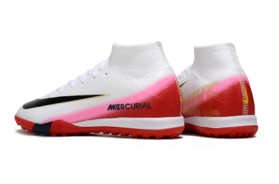 Nike Air Zoom Mercurial Superfly 10 Elite TF Artificial Turf Soccer Shoes - White/Black/Red