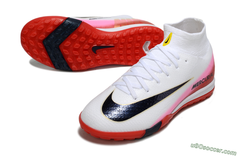 Nike Air Zoom Mercurial Superfly 10 Elite TF Artificial Turf Soccer Shoes - White/Black/Red 3