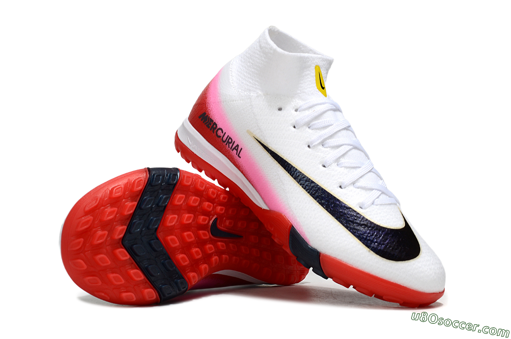 Nike Air Zoom Mercurial Superfly 10 Elite TF Artificial Turf Soccer Shoes - White/Black/Red 0
