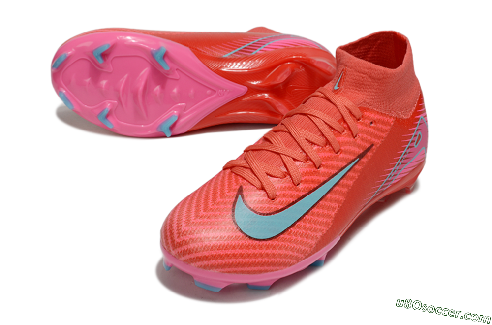 Nike Air Zoom Mercurial Superfly 10 Elite FG Firm Ground Soccer Cleats - Red/Jade/Pink 3