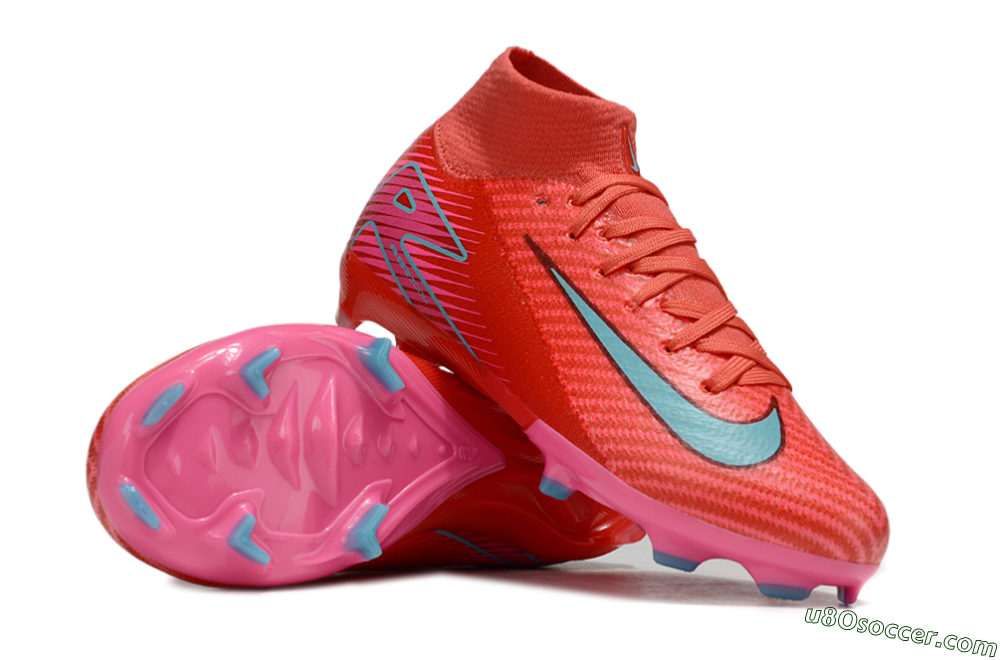 Nike Air Zoom Mercurial Superfly 10 Elite FG Firm Ground Soccer Cleats - Red/Jade/Pink 0