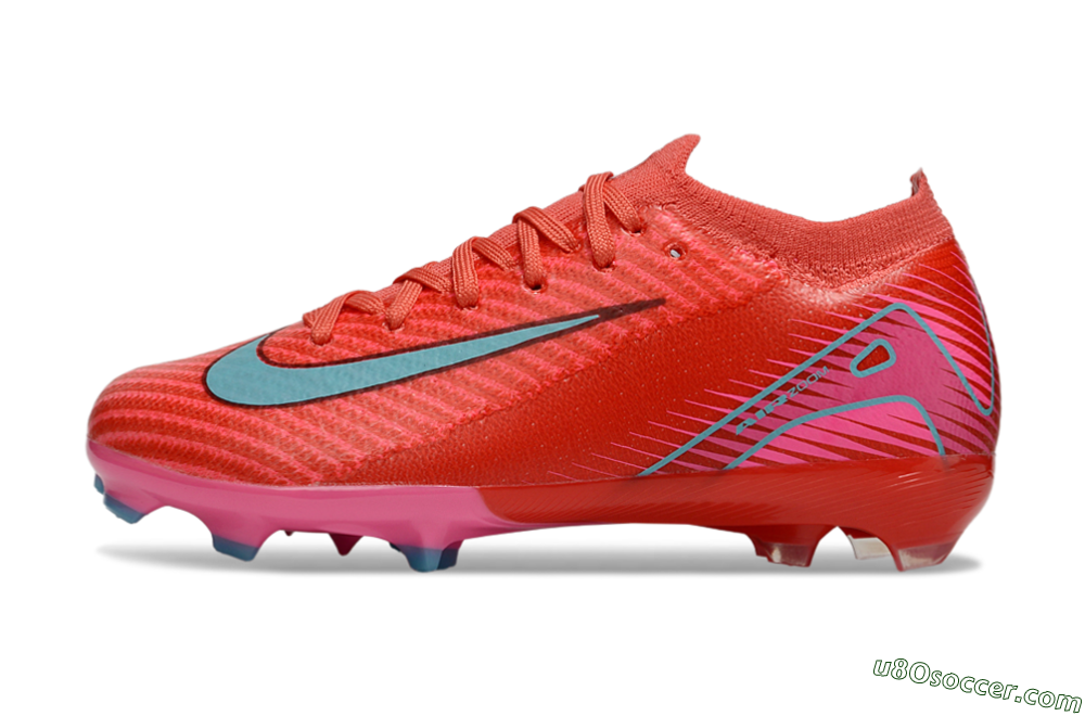 Nike Air Zoom Mercurial Vapor 16 Elite FG Firm Ground Soccer Cleats - Red/Jade/White 2
