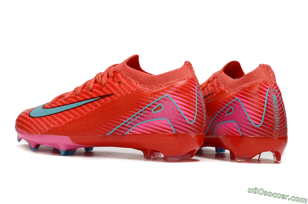 Nike Air Zoom Mercurial Vapor 16 Elite FG Firm Ground Soccer Cleats - Red/Jade/White 5