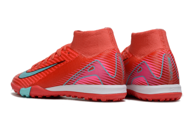 Nike Air Zoom Mercurial Superfly 10 Elite TF Artificial Turf Soccer Shoes - Red/Jade/Pink