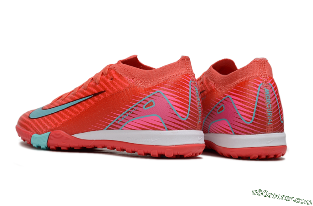 Nike Air Zoom Mercurial Vapor 16 Elite TF Artificial Turf Soccer Shoes - Red/Jade/White 5