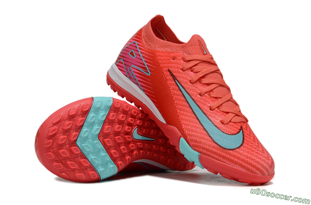 Nike Air Zoom Mercurial Vapor 16 Elite TF Artificial Turf Soccer Shoes - Red/Jade/White 0