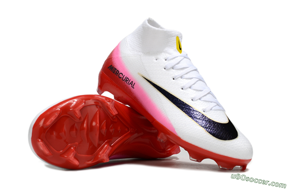 Nike Air Zoom Mercurial Superfly 10 Elite FG Firm Ground Soccer Cleats - White/Black/Red 0