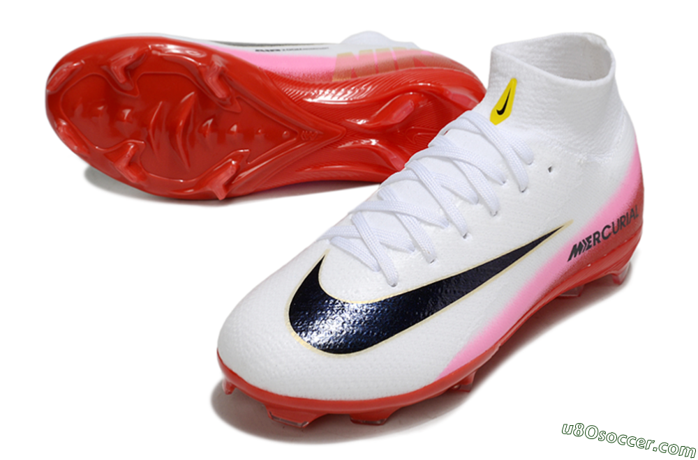 Nike Air Zoom Mercurial Superfly 10 Elite FG Firm Ground Soccer Cleats - White/Black/Red 3