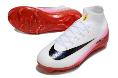 Nike Air Zoom Mercurial Superfly 10 Elite FG Firm Ground Soccer Cleats - White/Black/Red