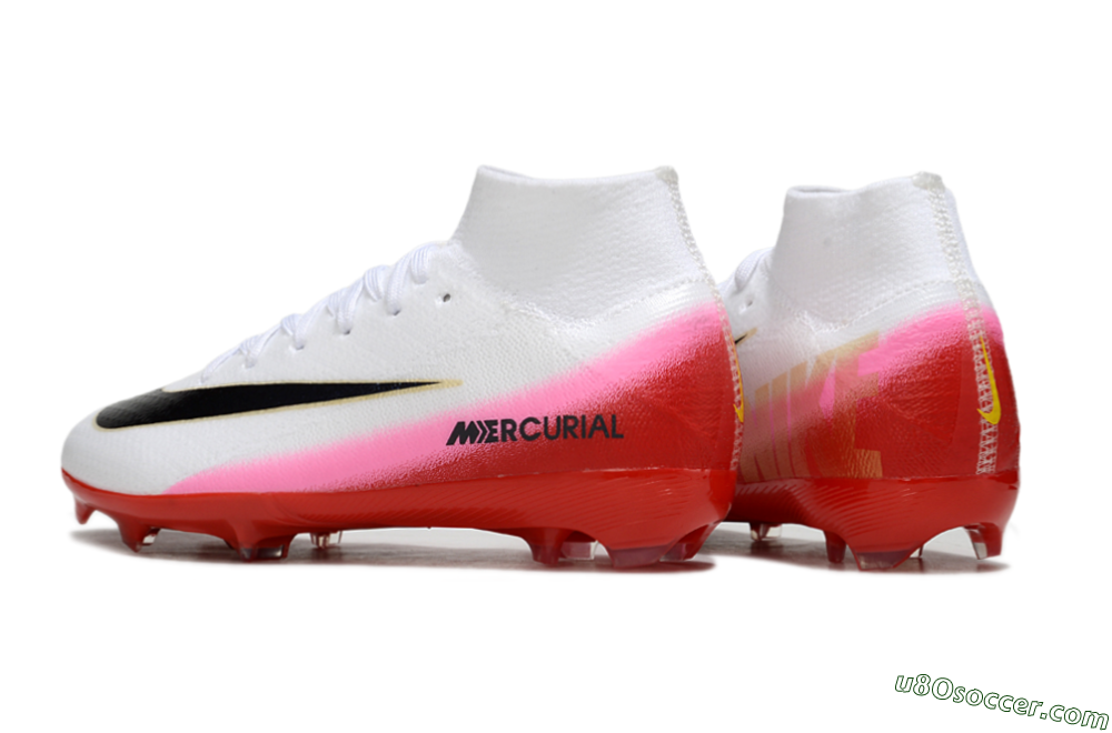 Nike Air Zoom Mercurial Superfly 10 Elite FG Firm Ground Soccer Cleats - White/Black/Red 4