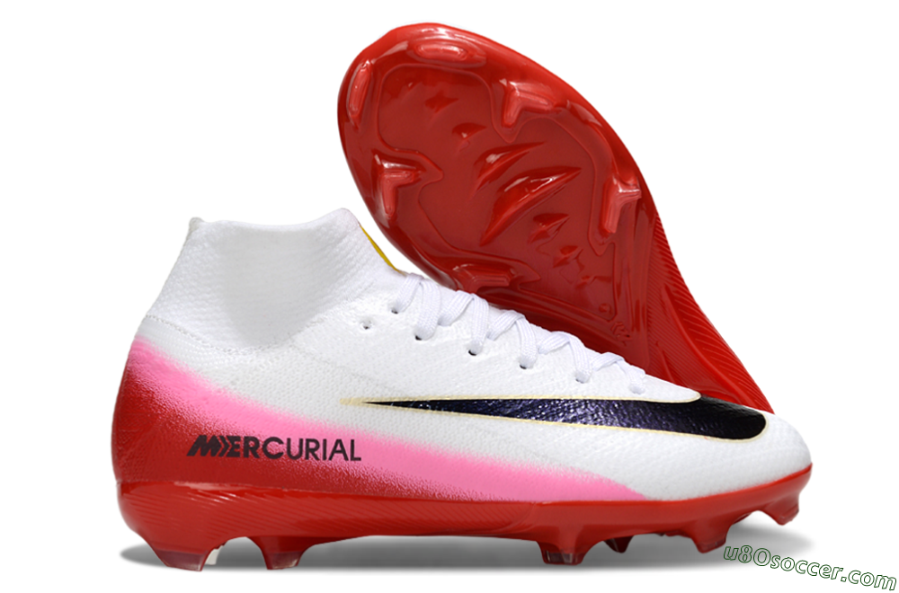 Nike Air Zoom Mercurial Superfly 10 Elite FG Firm Ground Soccer Cleats - White/Black/Red 1