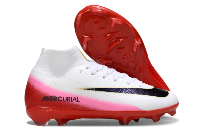 Nike Air Zoom Mercurial Superfly 10 Elite FG Firm Ground Soccer Cleats - White/Black/Red