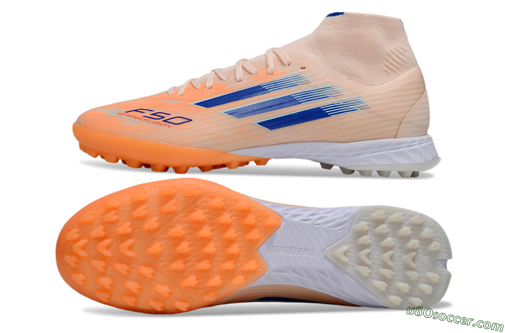 Adidas F50 Elite Mid TF Artificial Turf Soccer Cleats - Red/Blue/White 0
