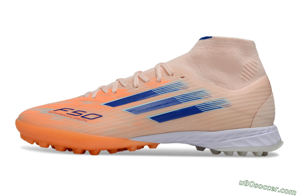 Adidas F50 Elite Mid TF Artificial Turf Soccer Cleats - Red/Blue/White 2
