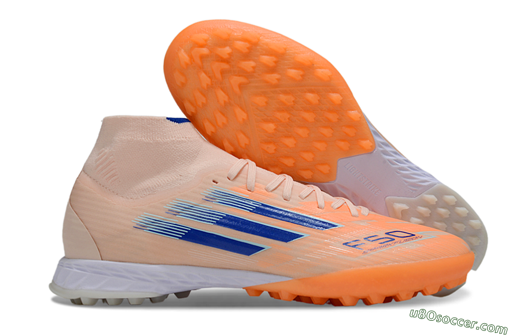Adidas F50 Elite Mid TF Artificial Turf Soccer Cleats - Red/Blue/White 1