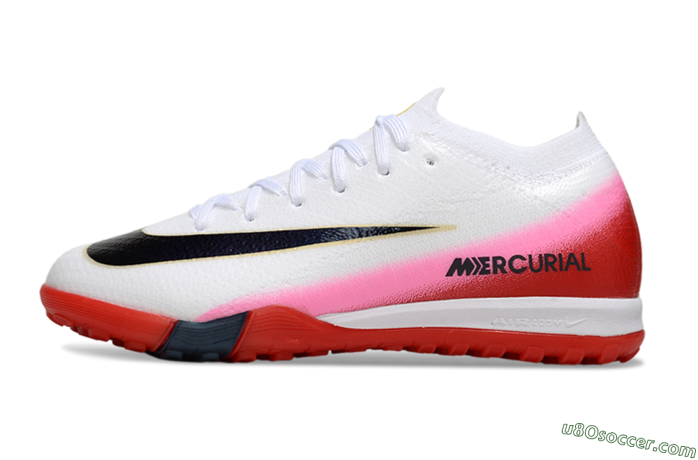 Nike Air Zoom Mercurial Vapor 16 Elite TF Artificial Turf Soccer Shoes - White/Black/Red 2