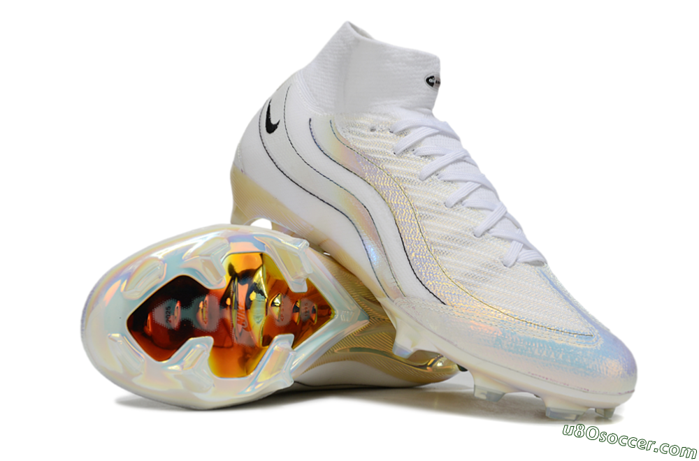 Nike Air Zoom Mercurial Superfly 10 Elite FG Firm Ground Soccer Cleats - White/Beige/Black 0