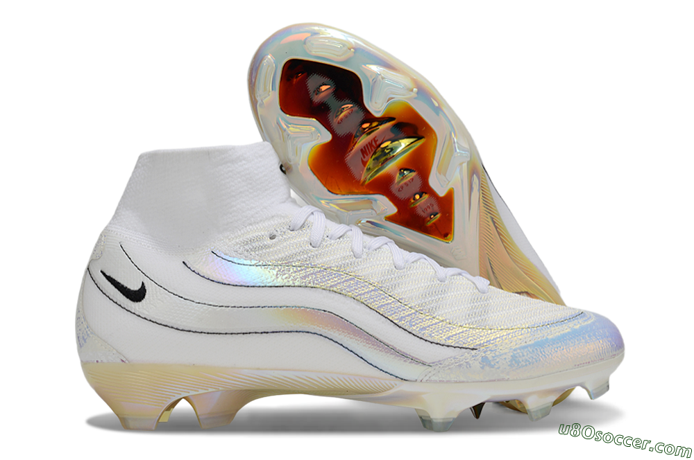 Nike Air Zoom Mercurial Superfly 10 Elite FG Firm Ground Soccer Cleats - White/Beige/Black 1