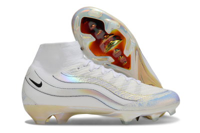 Nike Air Zoom Mercurial Superfly 10 Elite FG Firm Ground Soccer Cleats - White/Beige/Black