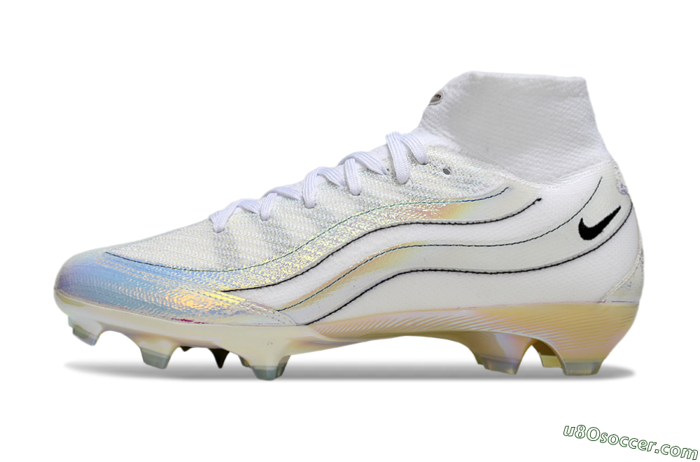 Nike Air Zoom Mercurial Superfly 10 Elite FG Firm Ground Soccer Cleats - White/Beige/Black 2