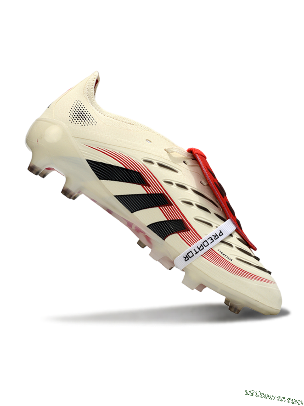 Adidas Predator 25 Elite Foldover Tongue FG Firm Ground Soccer Cleats - White/Black/Red 4