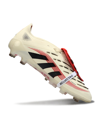 Adidas Predator 25 Elite Foldover Tongue FG Firm Ground Soccer Cleats - White/Black/Red