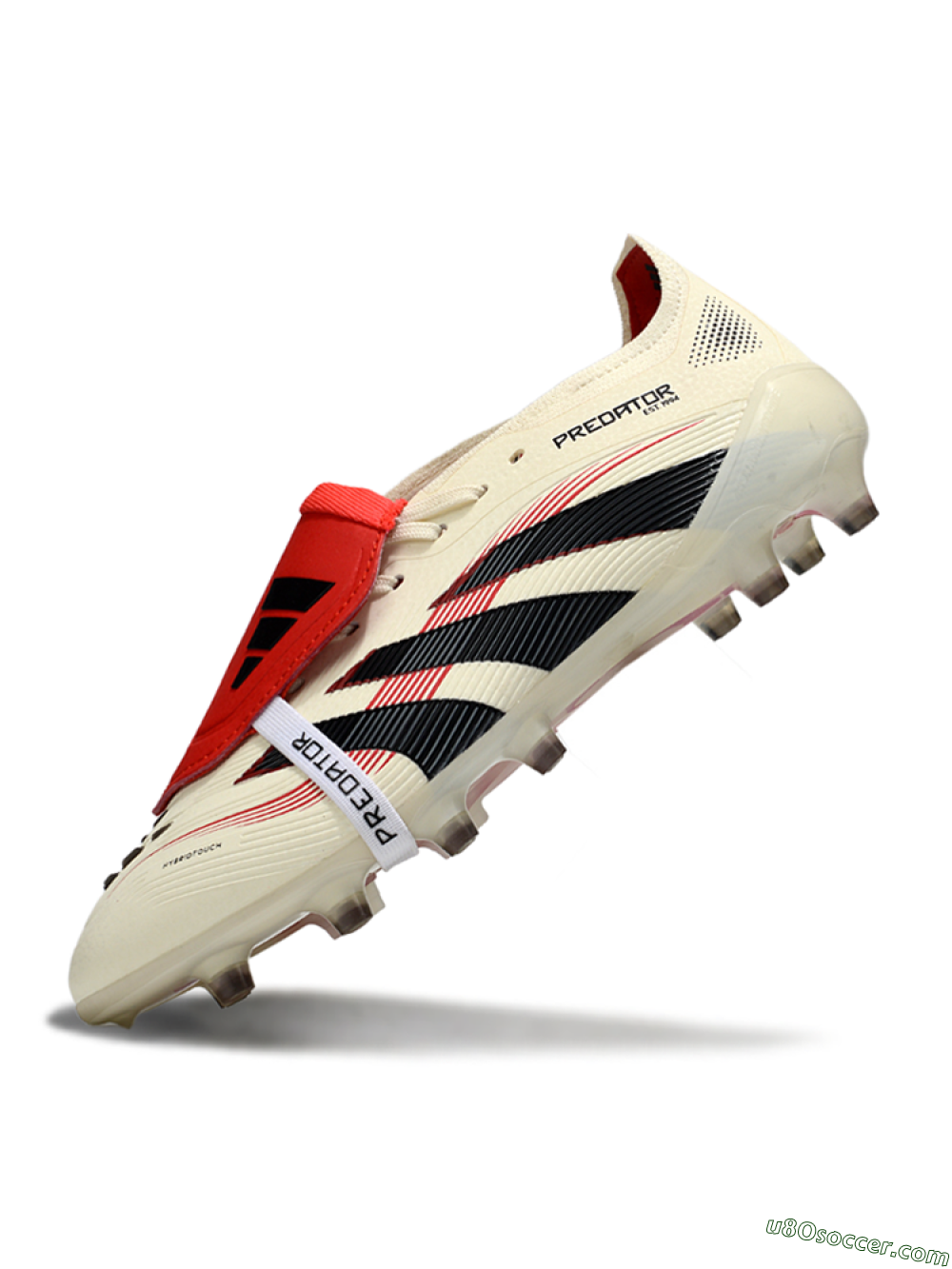 Adidas Predator 25 Elite Foldover Tongue FG Firm Ground Soccer Cleats - White/Black/Red 5