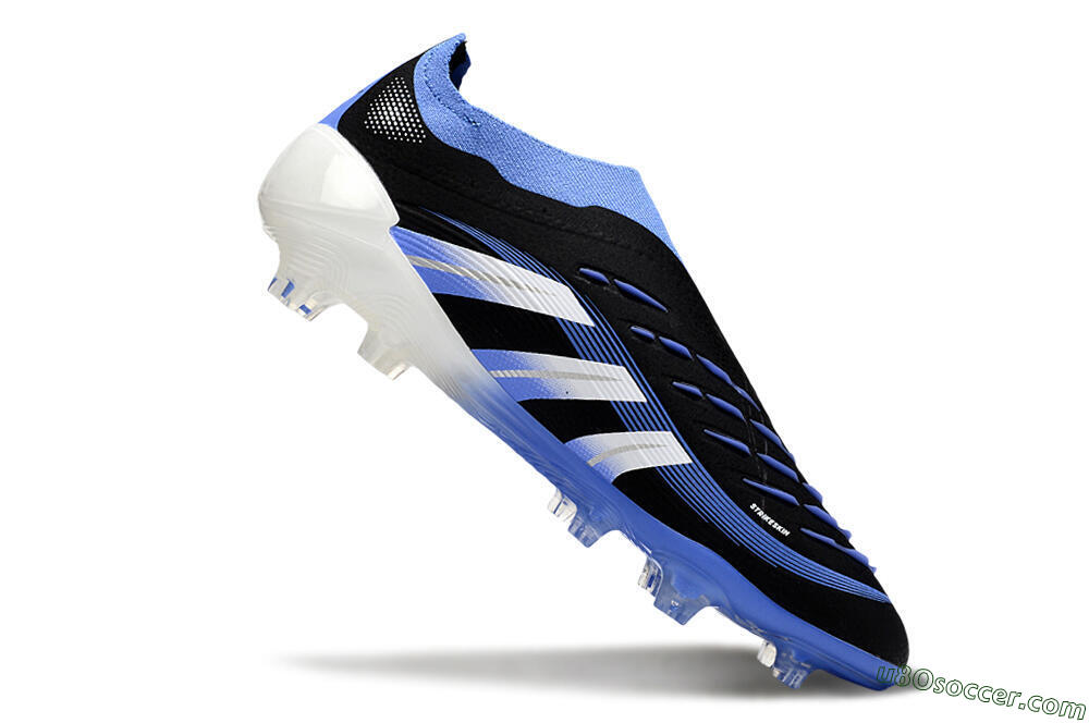 Adidas Predator 25 Elite Laceless FG Firm Ground Soccer Cleats - Black/Blue/White 4