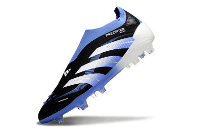 Adidas Predator 25 Elite Laceless FG Firm Ground Soccer Cleats - Black/Blue/White