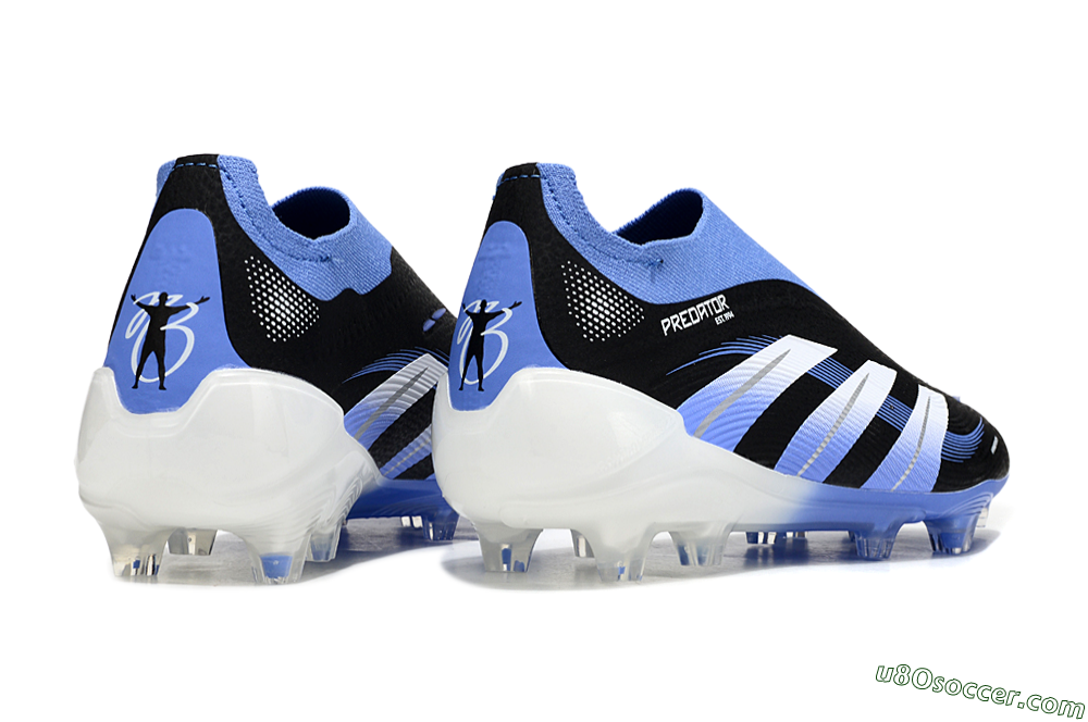 Adidas Predator 25 Elite Laceless FG Firm Ground Soccer Cleats - Black/Blue/White 6