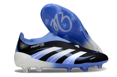 Adidas Predator 25 Elite Laceless FG Firm Ground Soccer Cleats - Black/Blue/White