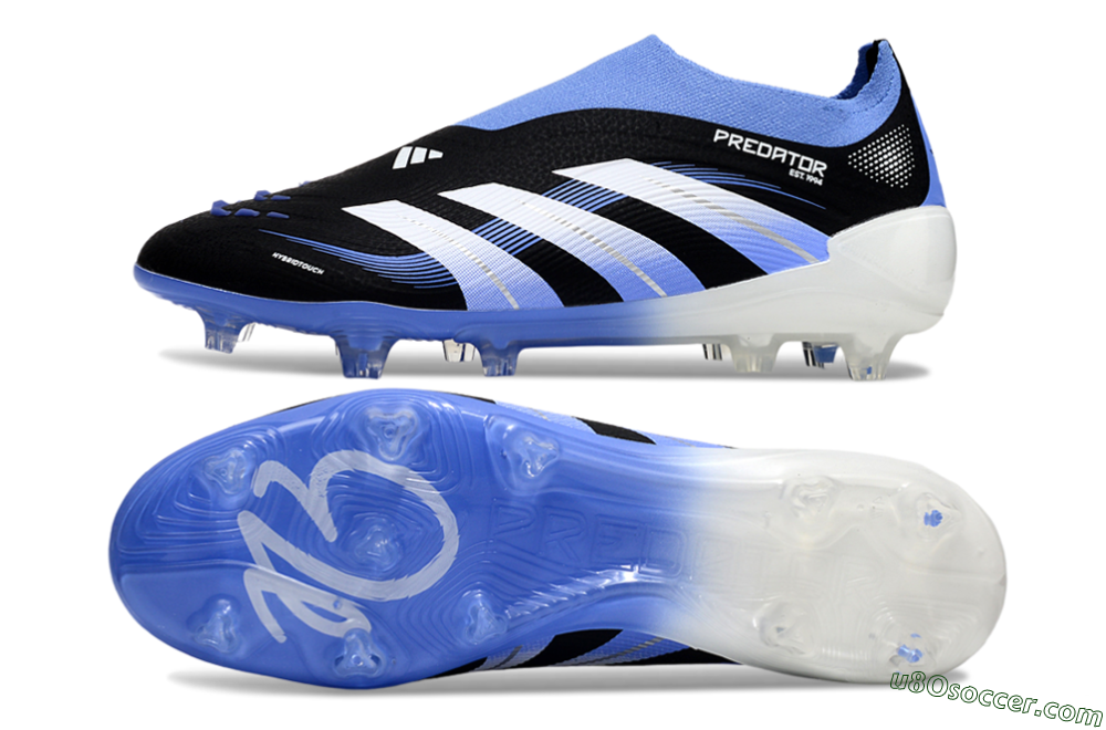 Adidas Predator 25 Elite Laceless FG Firm Ground Soccer Cleats - Black/Blue/White 0