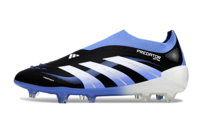 Adidas Predator 25 Elite Laceless FG Firm Ground Soccer Cleats - Black/Blue/White