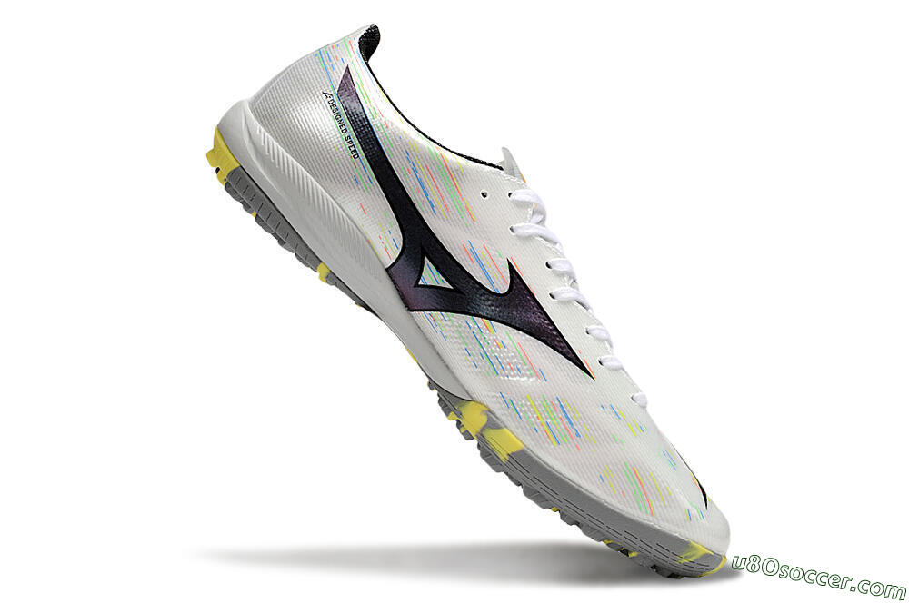 Mizuno Alpha Beta TF Artificial Turf Soccer Shoes - White/Pink/Yellow 4