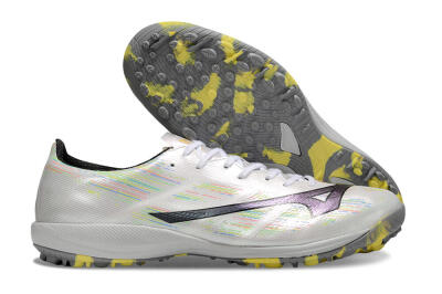 Mizuno Alpha Beta TF Artificial Turf Soccer Shoes - White/Pink/Yellow
