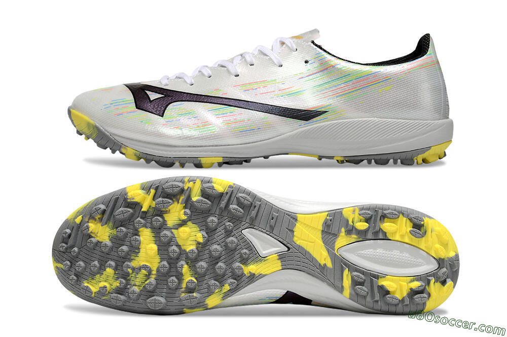 Mizuno Alpha Beta TF Artificial Turf Soccer Shoes - White/Pink/Yellow 0