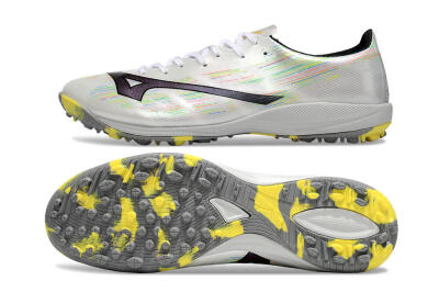 Mizuno Alpha Beta TF Artificial Turf Soccer Shoes - White/Pink/Yellow