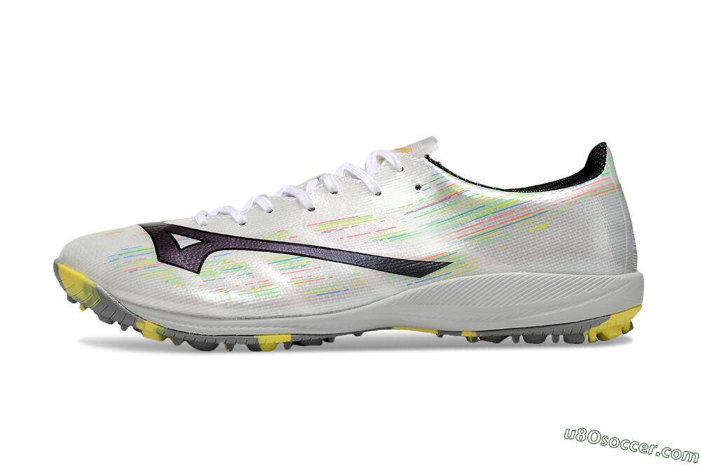 Mizuno Alpha Beta TF Artificial Turf Soccer Shoes - White/Pink/Yellow 2