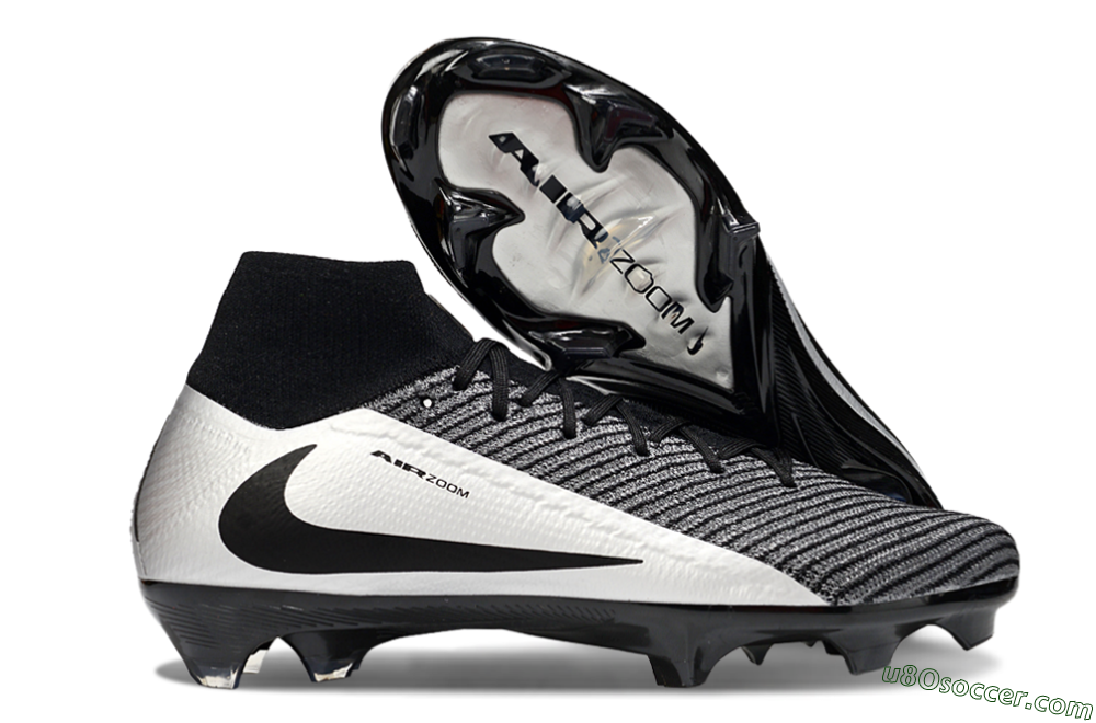 Nike Air Zoom Mercurial Superfly 10 Elite FG Firm Ground Soccer Cleats - White/Black/Silver 1