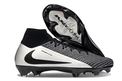 Nike Air Zoom Mercurial Superfly 10 Elite FG Firm Ground Soccer Cleats - White/Black/Silver