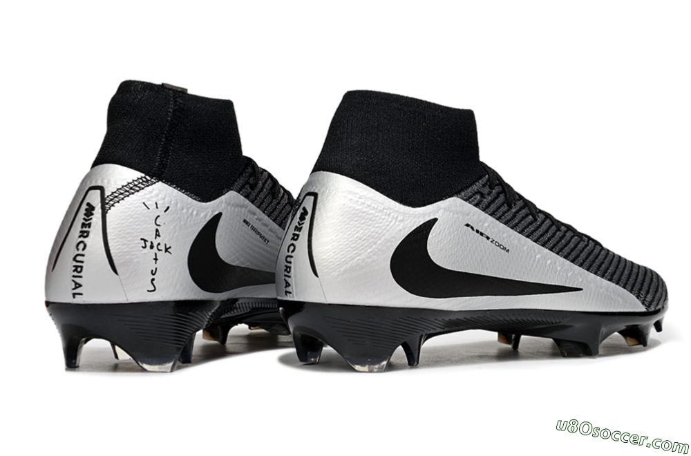 Nike Air Zoom Mercurial Superfly 10 Elite FG Firm Ground Soccer Cleats - White/Black/Silver 6